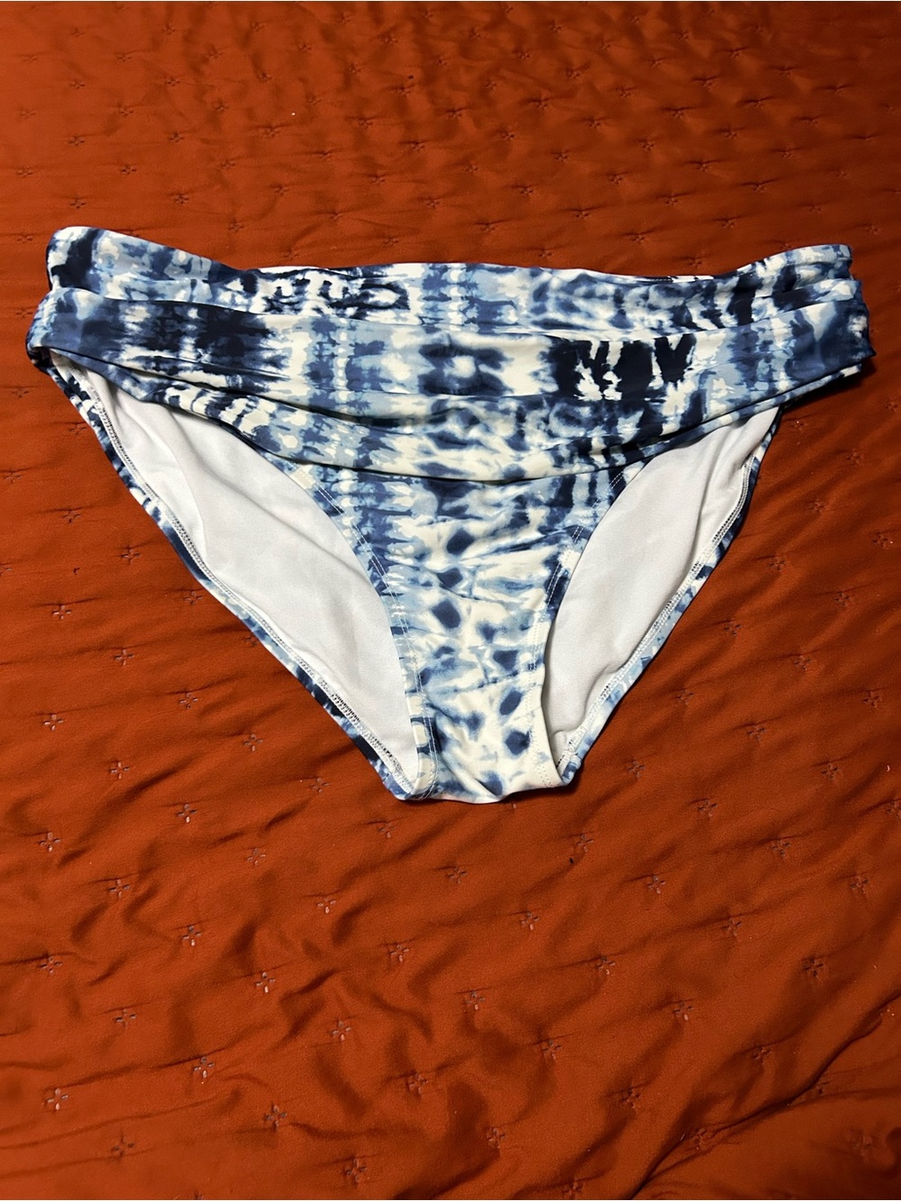 Plus size Blue Tie-Dye Bikini Bottoms 2X